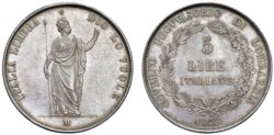 MILANO - GOVERNO PROVVISORIO DI LOMBARDIA (1848) - 5 lire 1848.