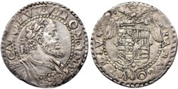 NAPOLI - CARLO V (1516-1554) - Mezzo ducato, sigla IBR, s.d.
