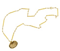 Lunga collana in oro giallo 18kt e quarzo