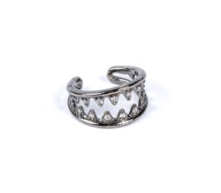 Ear cuff in oro bianco brunito 18kt