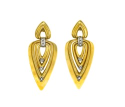 Orecchini pendenti in oro bicolore 18kt