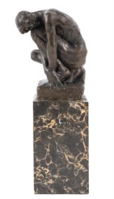 Da Auguste Rodin (Parigi, 1840 -  Meudon, 1917) - Giovane accovacciato