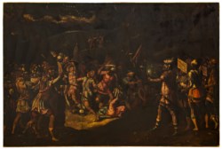 Scuola fiamminga del secolo XVII - Battaglia notturna