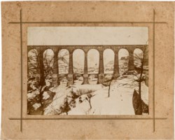 Due fotografie del ponte ferroviario di Campomorone sul Torrente Verde - Linea ferroviaria succursale dei Giovi