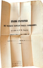 Documento, quadro statistico dei ticinesi espulsi dalla Lombardia per ordine di S.M. Imperiale