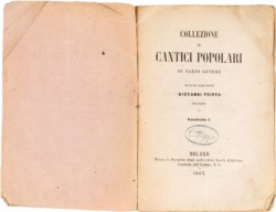 FRIPPO GIOVANNI - COLLEZIONE DI CANTICI POPOLARI DI VARIO GENERE