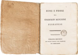 MINZONI ONOFRIO - RIME E PROSE DI ONOFRIO MINZONI FERRARESE