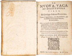 FALCONE PIACENTINO GIUSEPPE - LA NUOVA, VAGA, ET DILETTEVOLE VILLA