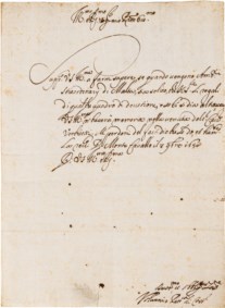 Lettera con autografo del Cardinale Volumnio Bandinelli