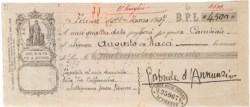 Gabriele D'Annunzio, principe di Montenevoso - Cambiale di lire 4.500 onorata dal vate