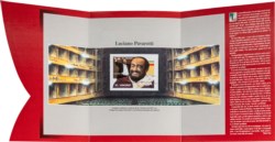 Luciano Pavarotti - Foglietto celebrativo emesso da St. Vincent nail 1991 con l'effige del Maestro e con la sua firma autografa