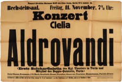 Manifesto del  Konzert (concerto) a Berlino della grande arpista Clelia Aldovrandi