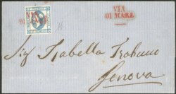 Regno - Vittorio Emanuele II - Lettera da Sorrento a Genova il 3.7.1863