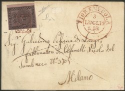 Antichi Stati Italiani - Parma - Lettera da Fiorenzuola a Milano 3 luglio 1852