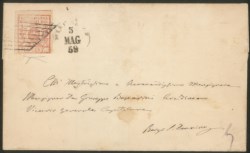Antichi Stati Italiani - Parma - Lettera da Piacenza a Borgo San Donnino in Governo Provvisorio 3 maggio 1859