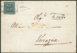 Antichi Stati Italiani - Modena - Lettera da Reggio a Venezia del 4 settembre 1853