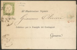 Antichi Stati Italiani - Sardegna - Circolare da Genova per città del 9 marzo 1860