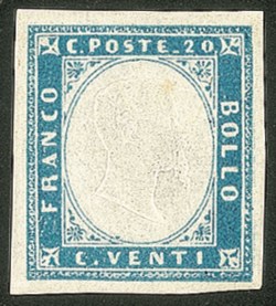 Antichi Stati Italiani - Sardegna - 1855 - 20 cent (15f)