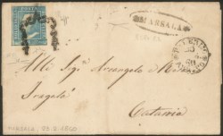 Antichi Stati Italiani - Sicilia - Lettera da Marsala a Catania 23 febbraio 1860
