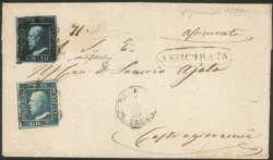 Antichi Stati Italiani - Sicilia - Eccezionale lettera assicurata  primo giorno d'emissione