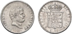 NAPOLI - FERDINANDO II (1830-1859) - Piastra da 120 grana, 1851, VI tipo.