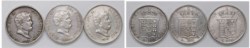 NAPOLI - FERDINANDO II (1830-1859) - Lotto 3 piastre da 120 grana, VI tipo.