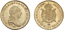 GIUSEPPE II D'ASBURGO-LORENA, monetazione imperiale (1780-1790) - Mezzo sovrano, 1787, Milano.
