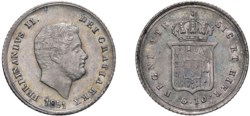 NAPOLI - FERDINANDO II (1830-1859) - 10 grana, 1851, VII tipo.
