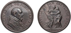 ALESSANDRO VII, Fabio Chigi (1655-1667) - Medaglia an. I, Elezione al Pontificato, Roma.