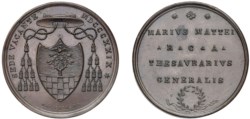 SEDE VACANTE, Tesoriere Generale Mons. Mario Mattei (1829) - Medaglia 1829, Roma.