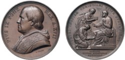 PIO IX, Giovanni Maria Mastai-Ferretti (1846-1878) -Medaglia an. XVII, L'obolo di San Pietro, Roma.