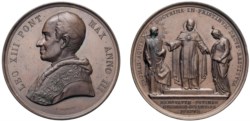 LEONE XIII, Vincenzo Gioacchino Raffaele Luigi Pecci (1878-1903) - Medaglia an. III, Impulso agli studi tomistici, Roma.