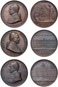 PIO XI, Ambrogio Damiano Achille Ratti (1922-1939) - Lotto 3 medaglie annuali (an. I, III, VI).