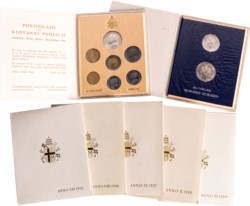 GIOVANNI PAOLO II, Karol Wojtyla (1978-2005) - Lotto di 6 divisionali (1984-1989) e un dittico 1983-84.