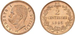 UMBERTO I (1878-1900) - 2 centesimi 1895, Roma.