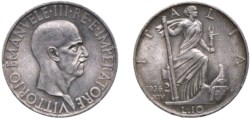 VITTORIO EMANUELE III (1900-1943) - 10 lire 1936, Roma.