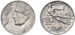 VITTORIO EMANUELE III (1900-1943) - 20 centesimi 1914, Roma.