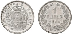 SAN MARINO - Vecchia monetazione (1864-1938) - 1 lira 1898, Roma.