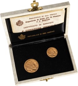 SAN MARINO - Nuova monetazione (1972-) - Dittico da 1 e 2 scudi 1977, Democrazia.