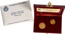 SAN MARINO - Nuova monetazione (1972-) - Dittico da 1 e 2 scudi 1979, La Pace.