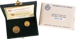 SAN MARINO - Nuova monetazione (1972-) - Dittico da 1 e 2 scudi 1980, La Giustizia.
