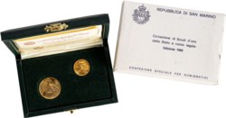 SAN MARINO - Nuova monetazione (1972-) - Dittico da 1 e 2 scudi 1982, La Libertà.