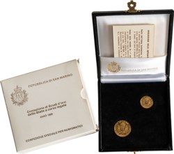 SAN MARINO - Nuova monetazione (1972-) - Dittico da 1 e 2 scudi 1989, Bicentenario Rivoluzione Francese.