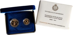 SAN MARINO - Nuova monetazione (1972-) - Dittico da 1 e 2 scudi 1995, 50° Anniversario costituzione ONU.