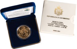 SAN MARINO - Nuova monetazione (1972-) - 5 scudi 2001, Ingresso Banca mondiale.