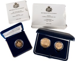 SAN MARINO - Nuova monetazione (1972-) - Lotto composto da 20, 50 euro e 2 scudi, 2003, in astucci originali.