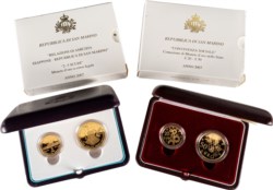 SAN MARINO - Nuova monetazione (1972-) - Lotto composto da due dittici (20 - 50 euro e 2 - 5 scudi), 2007, in astucci originali.