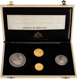 SAN MARINO - Nuova monetazione (1972-) - Cofanetto contenente 4 medaglie 1975, Antichi sigilli dello stato.