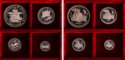 ANGUILLA - Serie di 4 valori (½, 1, 2 e 4 Dollari) 1970, PROOF.