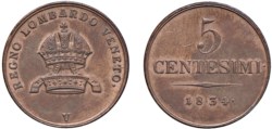 FRANCESCO I D'ASBURGO-LORENA (1815-1835) - 5 centesimi 1834, Venezia.